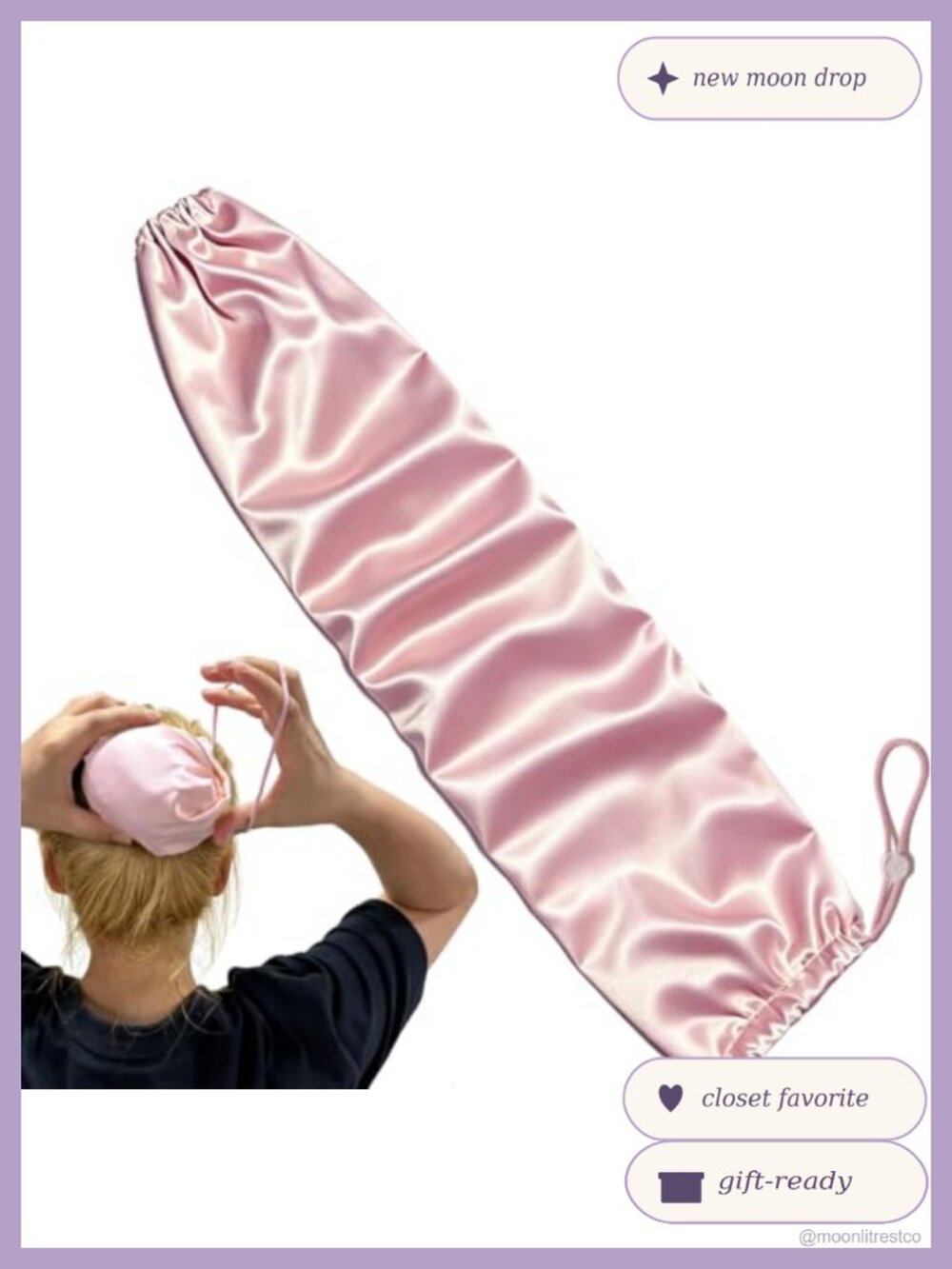 Satin Hair Bun Sleeve Overnight Sleep Protector for Women